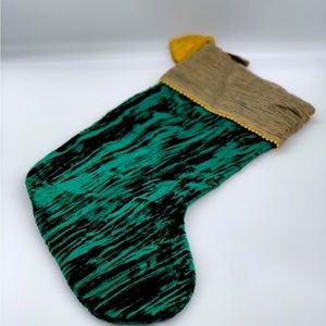 CHRISTMAS STOCKING CRUSHED GREEN VELVET